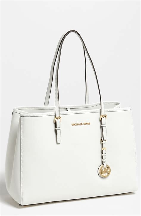 Michael Kors white tote bag